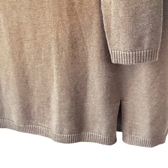 New CHASER Sweater Mini Dress Mock Neck Long Sleeve Side Slit Taupe Women's Sz S - Picture 5 of 11